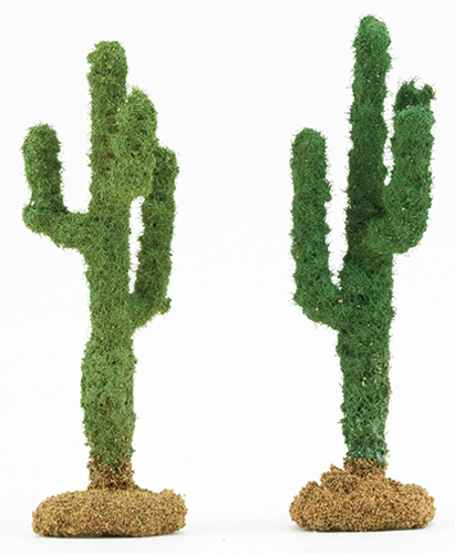 Dollhouse miniature MEDIUM SAGURO CACTUS, 4-1/4 INCHES, 2 PIECES